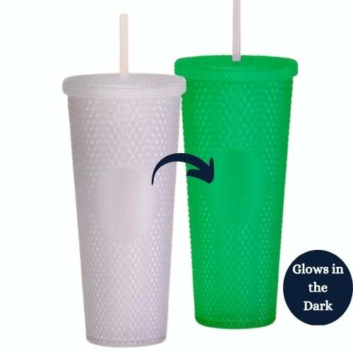 24oz Studded Double - Wall Insulated Acrylic Tumbler Cup with Straw - Dotty's Farmhouse