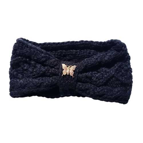Acrylic Knit Headband - 2 Colors - Black/Butterfly & Brown/Bee - Dotty's Farmhouse