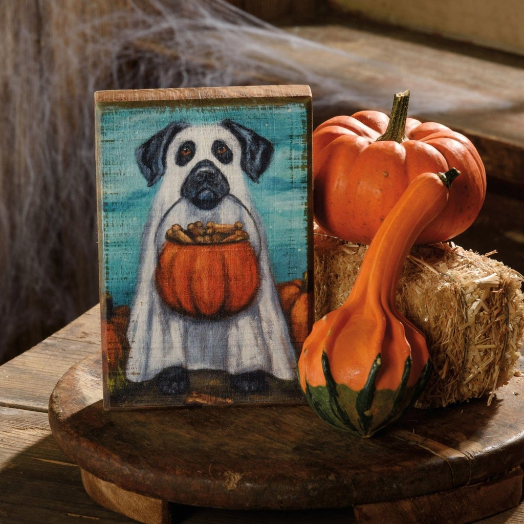 Block Sign - Ghost Dog - Primitives by Kathy - Dotty's Farmhouse