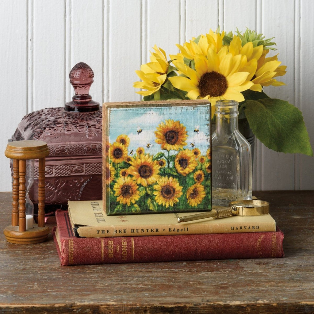 Block Sign Mini - Sunflowers - Primitives by Kathy - Dotty's Farmhouse