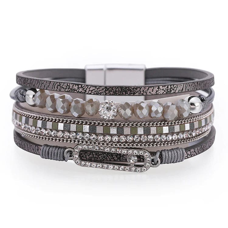 Bracelet - Boho Magnetic Multilayer Bracelet - Grey, Black, or Brown - Dotty's Farmhouse