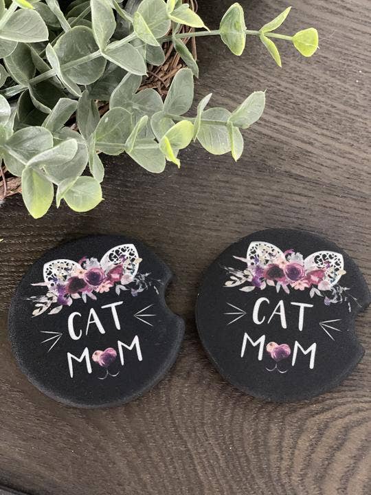 Car Coasters - Cat Mom - Neoprene - Dotty's Farmhouse