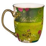 Coffee Mug - Blessed Jeremiah 17:7 - Blue Peacock Ceramic Coffee/Tea Cup - Dotty's Farmhouse