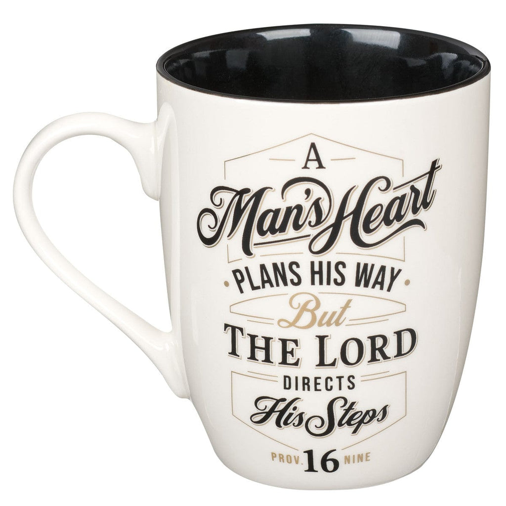 Coffee Mug - The Lord Directs His Steps Proverbs 16:9 - Black and White Ceramic Coffee/Tea Cup - Dotty's Farmhouse