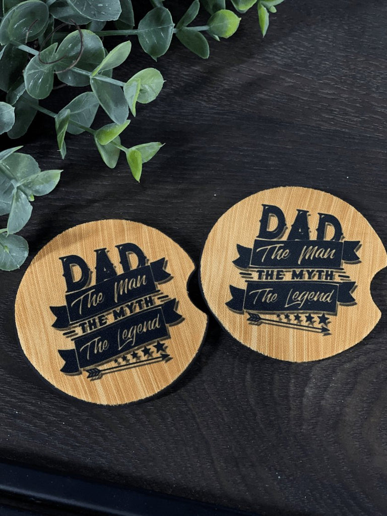 Dad The Man, Myth, Legend Car Coaster Set - Dotty's Farmhouse