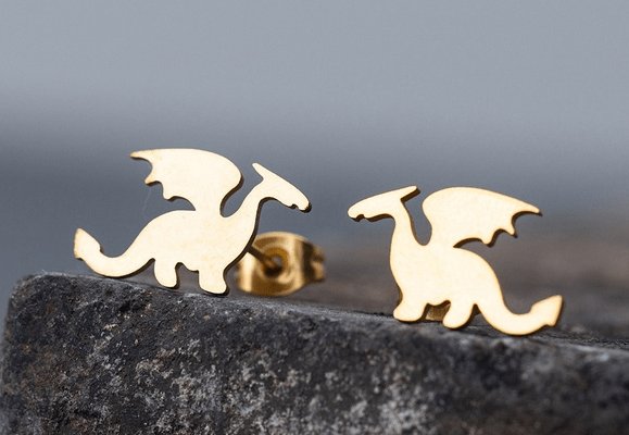 Earrings - Dragon - Silver or Gold Plated - Dotty's Farmhouse