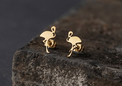 Earrings - Flamingo - Silver or Gold Plated - Dotty's Farmhouse