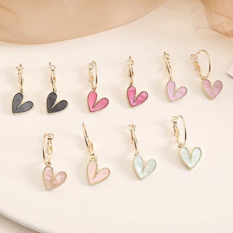 Earrings - Heart Hoop Earrings - Multi Colors - Dotty's Farmhouse