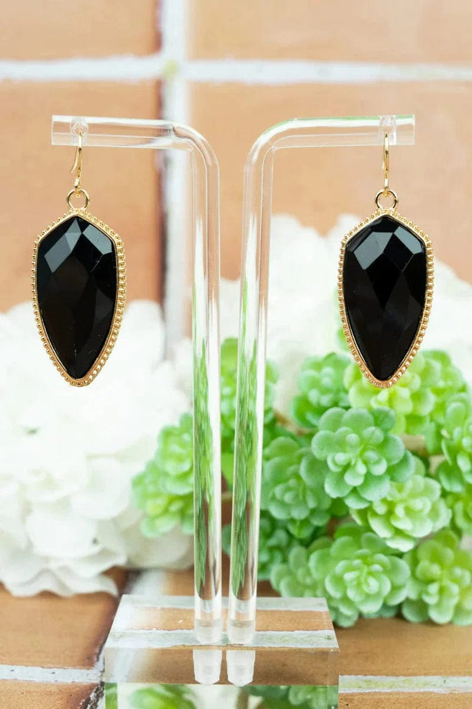 Earrings - Shimmering Petal Gold - Tone Earrings - Black - Dotty's Farmhouse