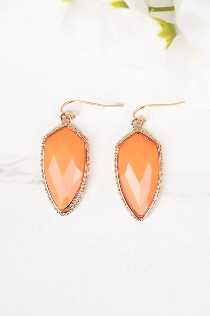 Earrings - Shimmering Petal Gold - Tone Earrings - Peach - Dotty's Farmhouse