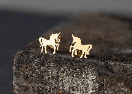 Earrings - Unicorn - Silver or Gold Plated - Dotty's Farmhouse