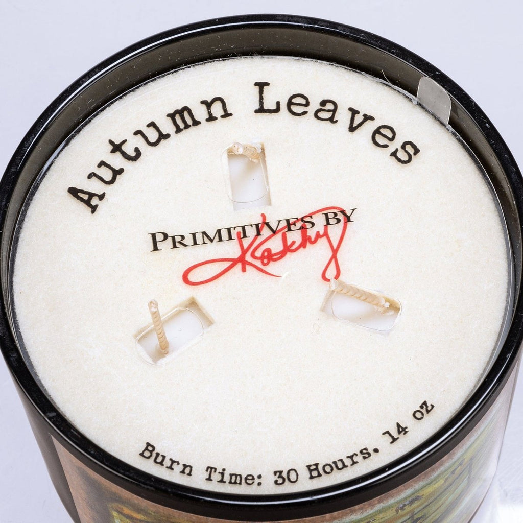 Jar Candle - Fall Cows - Autumn Leaves Scented Candle - Primitives by Kathy - Dotty's Farmhouse