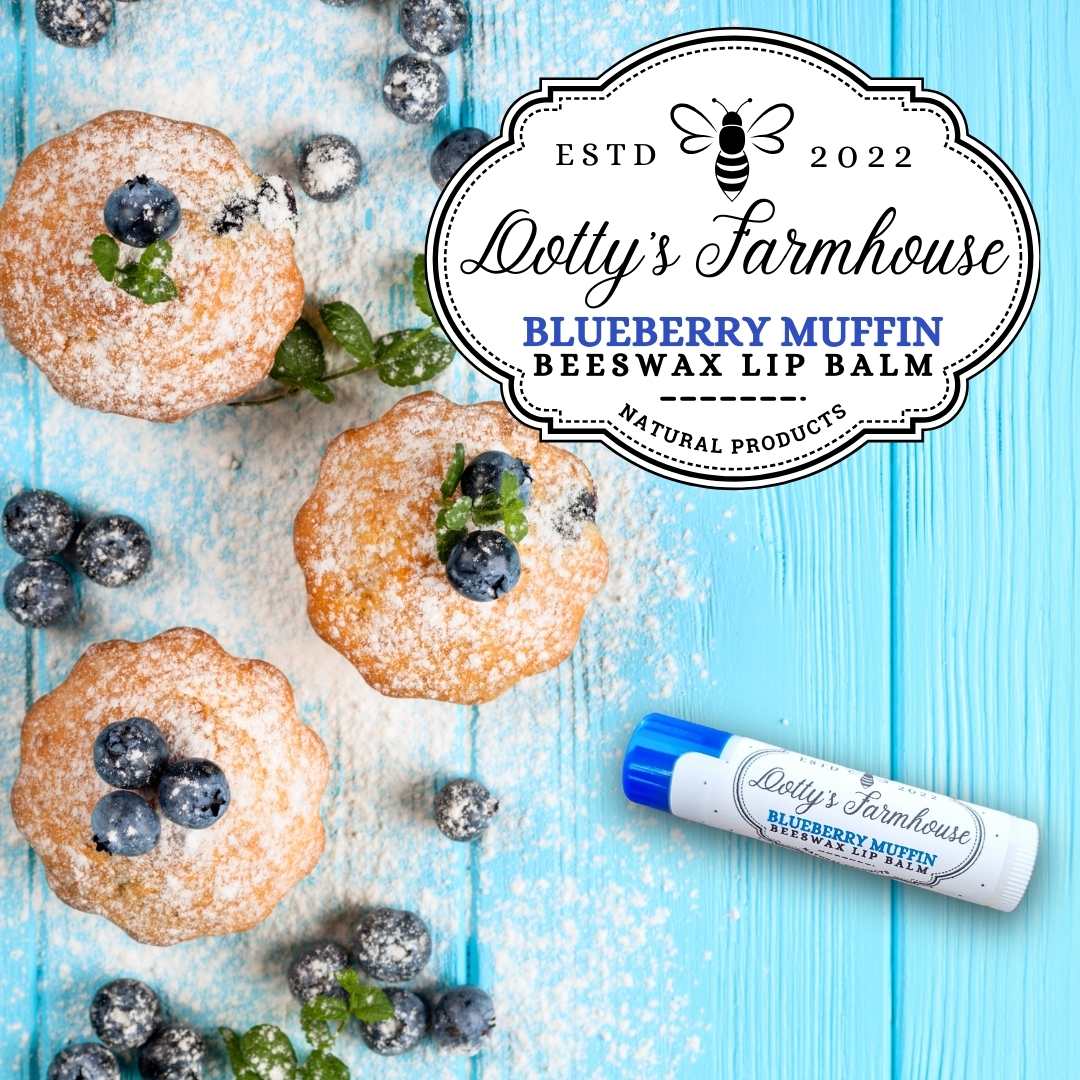 Lip Balm - Natural Beeswax Lip Balm - Blueberry Muffin - Dotty's Farmhouse