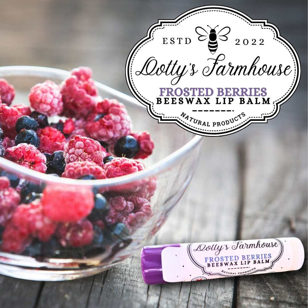 Lip Balm - Natural Beeswax Lip Balm - Frosted Berries - Dotty's Farmhouse