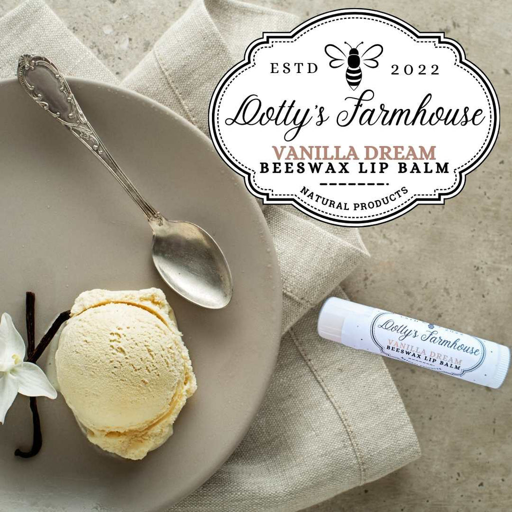 Lip Balm - Natural Beeswax Lip Balm - Vanilla Dream - Dotty's Farmhouse
