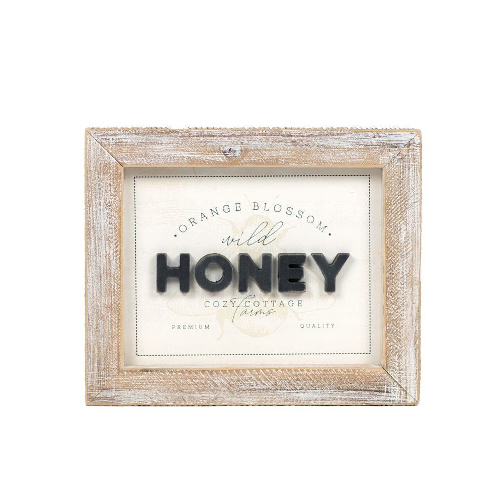 Reversible Bee/Honey Two - Sided Wood Framed Decor (Orange Blossom Wild Honey Cozy...) - Adams & Co - Dotty's Farmhouse