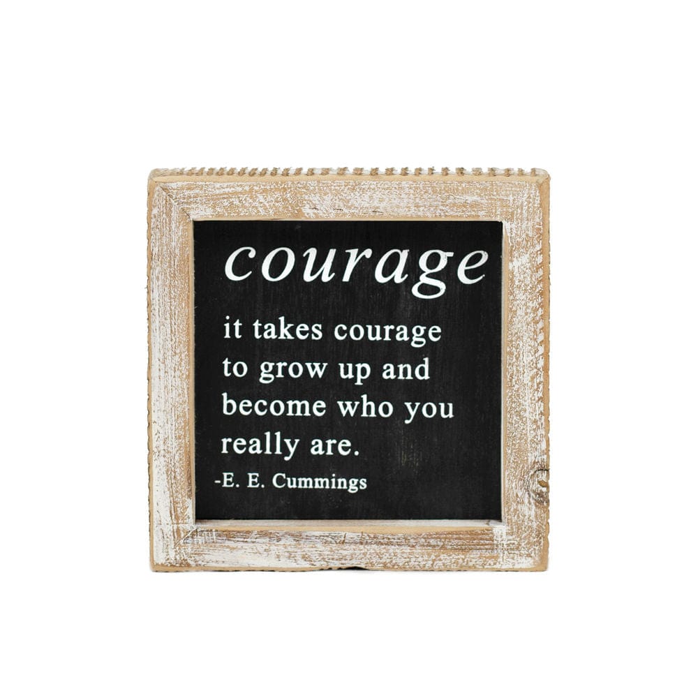 Reversible Courage/Grow Two - Sided Wood Framed Decor (Courage../Grow.) - Adams & Co - Dotty's Farmhouse