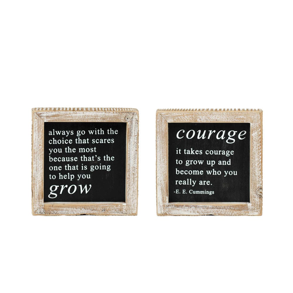 Reversible Courage/Grow Two - Sided Wood Framed Decor (Courage../Grow.) - Adams & Co - Dotty's Farmhouse
