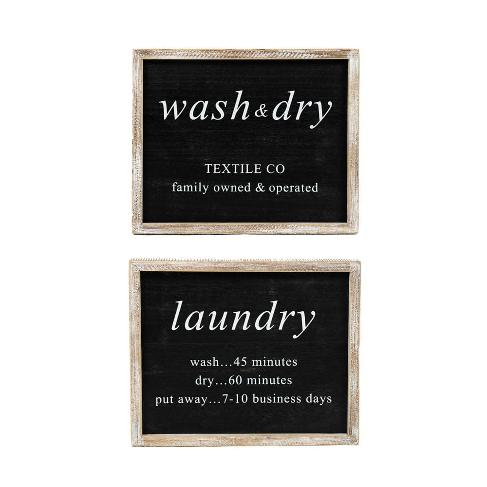 Reversible Laundry Wash & Dry Two - Sided Wood Framed Decor - Adams & Co - Dotty's Farmhouse