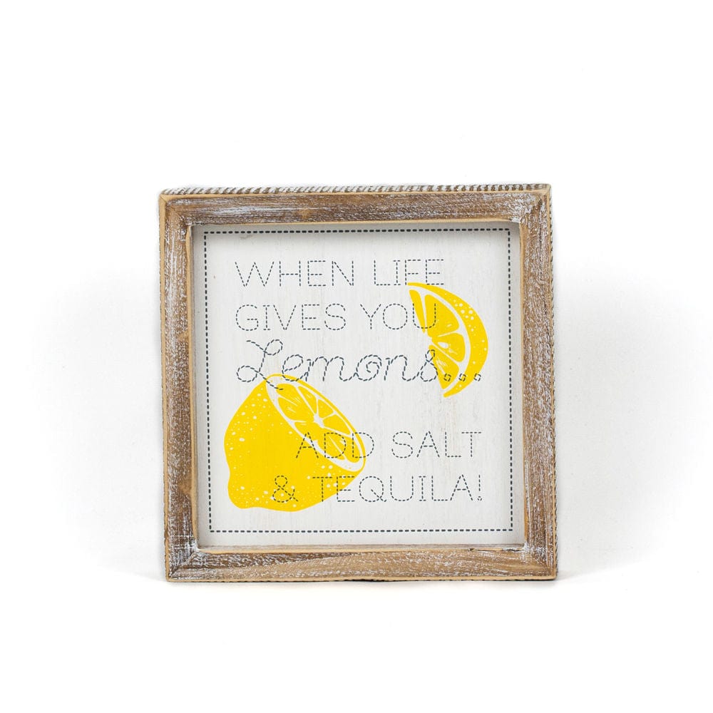 Reversible Lemons & Tequila/Party in the USA Two - Sided Wood Framed Decor (When life gives you lemons.../Party in the USA) - Adams & Co - Dotty's Farmhouse