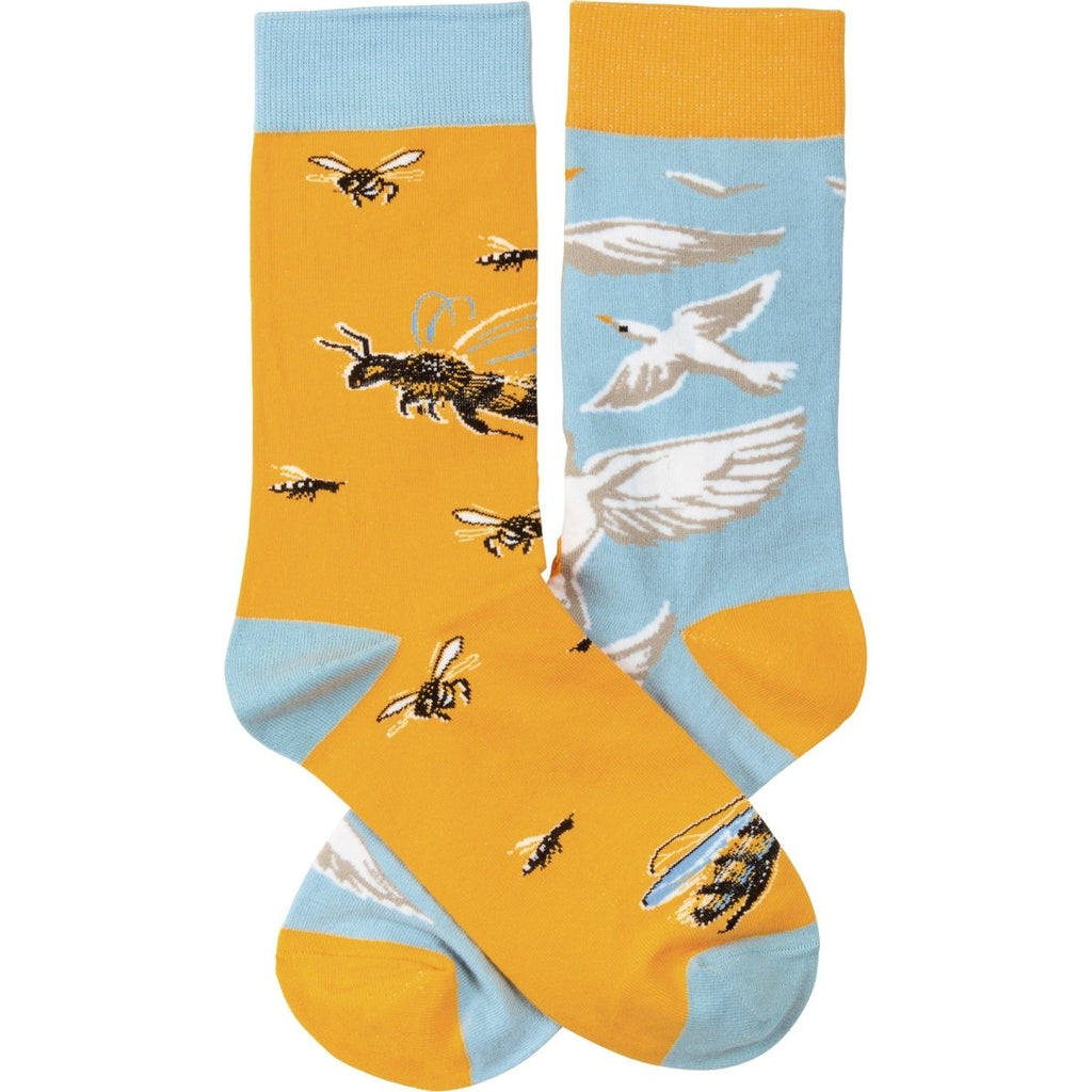 Socks - Birds & Bees - Primitives by Kathy - Dotty's Farmhouse