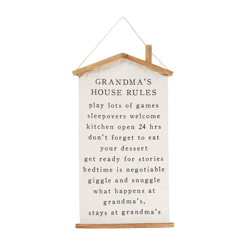 Wall Decor - Grandma's House Rules Hanger - Mud Pie - Dotty's Farmhouse